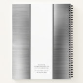 Elegant Monogram Zilver Grijs Notitieboek (Achterkant)
