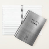 Elegant Monogram Zilver Grijs Reizen Notitieboek (Binnen)