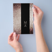 Elegant Monogram Zilver Roest Flyer (Hand)