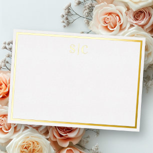 Elegant monogram zilvergoud echte folie notitiekaa uitnodiging