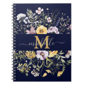 Elegant Monogram Zomer Wildflower Meadow Floral Notitieboek (Voorkant)