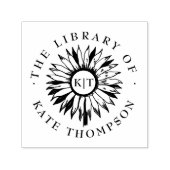 Elegant monogram zonnebloem uit de bibliotheek  zelfinktende stempel (Design)