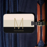 Elegant monogram zwart beige roze bagagelabel<br><div class="desc">Elegant monogram zwart beige roze vrouwelijke bagagelabel. Eenvoudig aan te passen met je eigen info. Eenvoudig aan te passen lettertype en kleuren.</div>