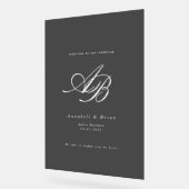 Elegant Monogram Zwart Bruiloft Acryl Bord (Hoek)