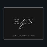 Elegant Monogram Zwart Bruiloft Dank u Kaart<br><div class="desc">Elegant bruiloft monogram bedankt je schrijfkaartje. Deze trouwmonogram kaart bevat elegante scriptampersand en klassieke typografie. Personaliseer door uw eigen monogram en andere details toe te voegen. Dit minimalistische monogram bruiloft bedankt je kaart zal ook perfect zijn als een paar kantoorbenodigdheden.</div>