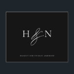 Elegant Monogram Zwart Bruiloft Dank u Kaart<br><div class="desc">Elegant bruiloft monogram bedankt je schrijfkaartje. Deze trouwmonogram kaart bevat elegante scriptampersand en klassieke typografie. Personaliseer door uw eigen monogram en andere details toe te voegen. Dit minimalistische monogram bruiloft bedankt je kaart zal ook perfect zijn als een paar kantoorbenodigdheden.</div>
