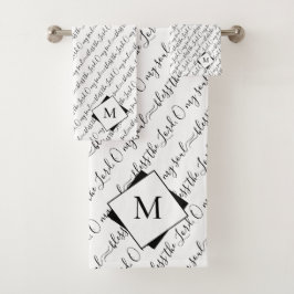 Elegant Monogram ZWART DE LORD Bad Handdoek