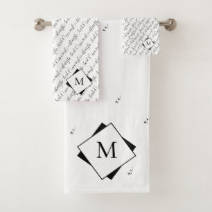 Elegant Monogram ZWART DE LORD Bad Handdoek