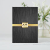 Elegant Monogram zwart en goud Hartelijk dank Bedankkaart (Staand voorkant)