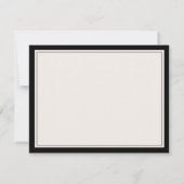 Elegant monogram zwart en ivoor grens minimalistis notitiekaartje (Achterkant)