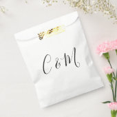 Elegant Monogram Zwart en Wit Bedankzakje (Gezegeld)