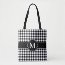 Elegant Monogram Zwart En Wit Geruit