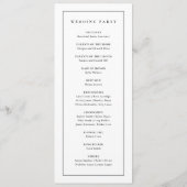 Elegant Monogram Zwart en Wit Huwelijk Programmakaart (Achterkant)