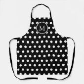 Elegant Monogram Zwart en Wit Schort (Voorkant)