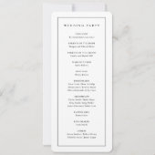 Elegant Monogram Zwart en Wit Trouwprogramma Kaart (Achterkant)