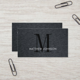 Elegant monogram zwart geborsteld metaal modern Ka Visitekaartje