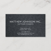 Elegant monogram zwart geborsteld metaal modern Ka Visitekaartje (Achterkant)