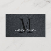 Elegant monogram zwart geborsteld metaal modern Ka Visitekaartje (Voorkant)