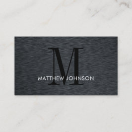 Elegant monogram zwart geborsteld metaal modern Ka Visitekaartje