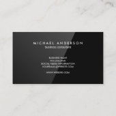 Elegant Monogram | Zwart gloss Visitekaartje (Achterkant)