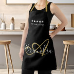 Elegant Monogram zwart Gold Script Beste Chef Name Schort<br><div class="desc">Pas uw Elegant Monogram White en Gold Script Name Best Chef Schort aan en maak uw favoriete Italiaanse recepten met succes. Word een vijf sterren familiekaas en geniet van de beste authentieke traditionele recepten van Nonna Belinda! © Belytalia 2021</div>