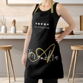 Elegant Monogram zwart Gold Script Beste Chef Name Schort