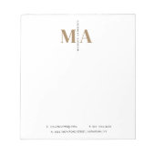 Elegant Monogram Zwart Goud Naam Bedrijf Notitieblok (Voorkant)