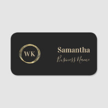 Elegant Monogram Zwart Goud Werknemer