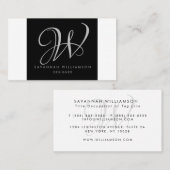 Elegant Monogram Zwart Grijs Designer Visitekaartj Visitekaartje (Voorkant / Achterkant)