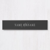 Elegant monogram | Zwart Grijs Wit Deurbordje (Voorkant)