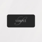 Elegant  monogram | Zwart Grijs Wit Labels (Design 1)