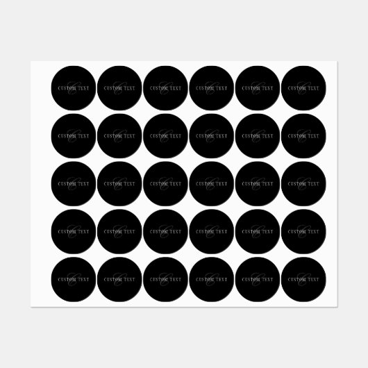 Elegant  monogram | Zwart Grijs Wit Labels (Vel)