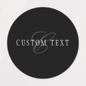 Elegant  monogram | Zwart Grijs Wit Labels (Design 1)