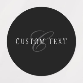 Elegant  monogram | Zwart Grijs Wit Labels