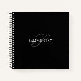 Elegant  monogram | Zwart Grijs Wit Notitieboek