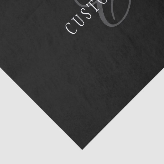 Elegant monogram | Zwart Grijs Wit Tissuepapier (Detail)