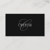 Elegant  monogram | Zwart Grijs Wit Visitekaartje (Voorkant)