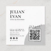 Elegant Monogram Zwart Holografisch Visitekaartje (Achterkant)