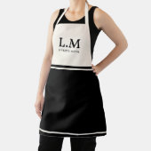 Elegant Monogram Zwart Initialen Naam Classic Typo Schort (Insitu)