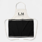 Elegant Monogram Zwart Initialen Naam Classic Typo Schort (Voorkant)