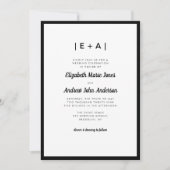 Elegant Monogram Zwart Modern Bold Wedding Kaart (Voorkant)