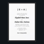 Elegant Monogram Zwart Modern Bold Wedding Kaart<br><div class="desc">Elegante Moderne Vette Monogram Zwart Foto Huwelijksuitnodiging</div>