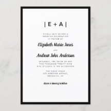 Elegant Monogram Zwart Modern Bold Wedding