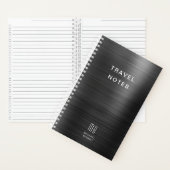 Elegant Monogram Zwart Reis Notitieboek (Binnen)