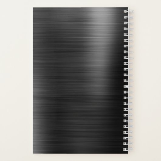 Elegant monogram zwart reizen notitieboek (Achterkant)