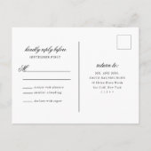 Elegant Monogram Zwart Script Bruiloft antwoord Uitnodiging Briefkaart (Achterkant)