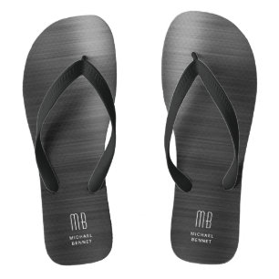 Elegant Monogram Zwart Teenslippers