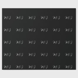 Elegant Monogram Zwart Trouwpapier Cadeaupapier