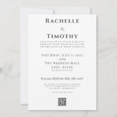 Elegant Monogram Zwart Wit 1 Foto Huwelijk Kaart (Achterkant)