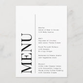 Elegant Monogram Zwart Wit Bruiloft BOLD BIG Menu (Voorkant)